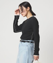 【WEB限定】＜at ease＞シアーテレコ ロングスリーブ カットソー