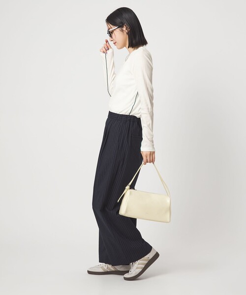 green label relaxing(グリーンレーベルリラクシング)の「【WEB限定】<at ease>シアーテレコ ロングスリーブ カットソー(Tシャツ/カットソー・レディース・ダークブラウン/ブラック/ホワイト/ライトグレー・FREE)」の12枚目の写真