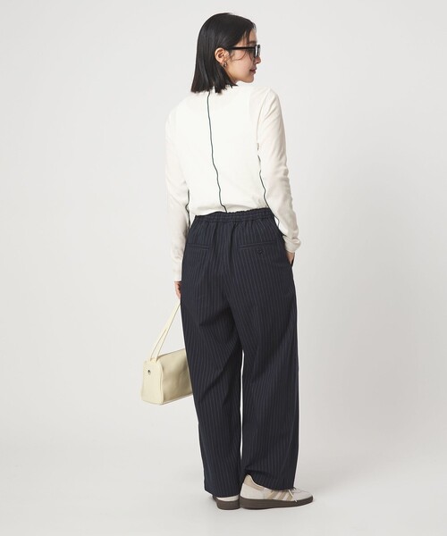 green label relaxing(グリーンレーベルリラクシング)の「【WEB限定】<at ease>シアーテレコ ロングスリーブ カットソー(Tシャツ/カットソー・レディース・ダークブラウン/ブラック/ホワイト/ライトグレー・FREE)」の13枚目の写真
