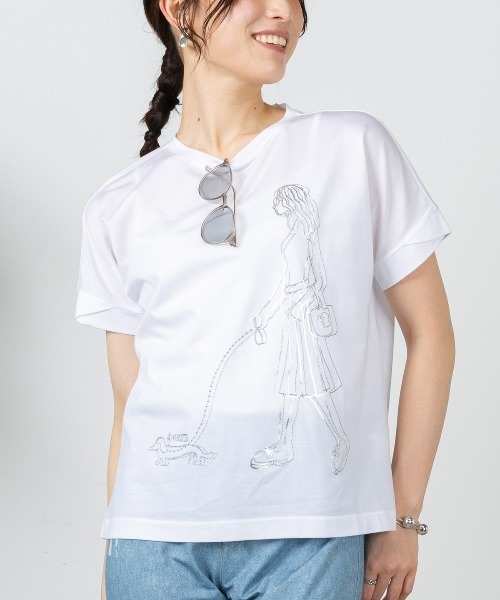STUDIO PICONE(スタジオピッコーネ)の「箔プリント冷感プルオーバー(Tシャツ/カットソー・レディース・ブラック/ホワイト/ピンク/ブラウン・LL/L/M)」の17枚目の写真