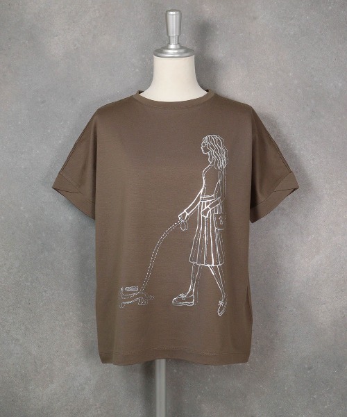 STUDIO PICONE(スタジオピッコーネ)の「箔プリント冷感プルオーバー(Tシャツ/カットソー・レディース・ブラック/ホワイト/ピンク/ブラウン・LL/L/M)」の7枚目の写真