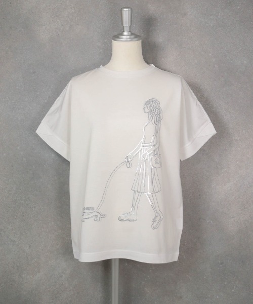 STUDIO PICONE(スタジオピッコーネ)の「箔プリント冷感プルオーバー(Tシャツ/カットソー・レディース・ブラック/ホワイト/ピンク/ブラウン・LL/L/M)」の11枚目の写真