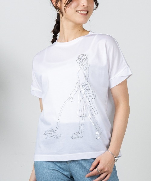 STUDIO PICONE(スタジオピッコーネ)の「箔プリント冷感プルオーバー(Tシャツ/カットソー・レディース・ブラック/ホワイト/ピンク/ブラウン・LL/L/M)」の13枚目の写真