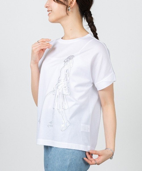 STUDIO PICONE(スタジオピッコーネ)の「箔プリント冷感プルオーバー(Tシャツ/カットソー・レディース・ブラック/ホワイト/ピンク/ブラウン・LL/L/M)」の14枚目の写真