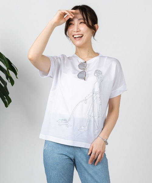 STUDIO PICONE(スタジオピッコーネ)の「箔プリント冷感プルオーバー(Tシャツ/カットソー・レディース・ブラック/ホワイト/ピンク/ブラウン・LL/L/M)」の18枚目の写真