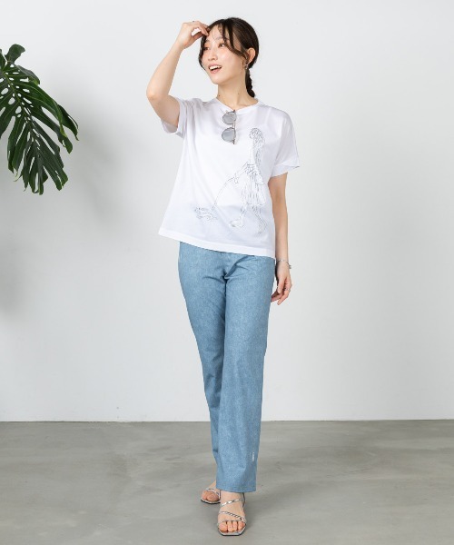 STUDIO PICONE(スタジオピッコーネ)の「箔プリント冷感プルオーバー(Tシャツ/カットソー・レディース・ブラック/ホワイト/ピンク/ブラウン・LL/L/M)」の20枚目の写真