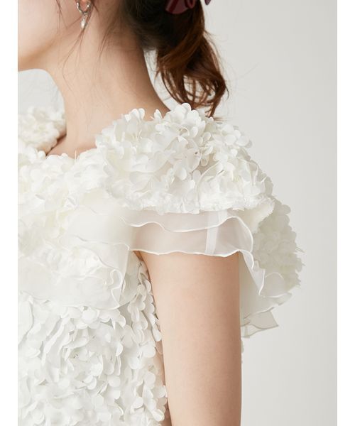 FRAY I.D（フレイアイディー）の「３Dフラワーカットチュールオフショルブラウス（シャツ/ブラウス・レディース・ブラック/ホワイト・F）」の6枚目の写真