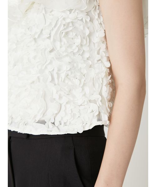 FRAY I.D（フレイアイディー）の「３Dフラワーカットチュールオフショルブラウス（シャツ/ブラウス・レディース・ブラック/ホワイト・F）」の7枚目の写真