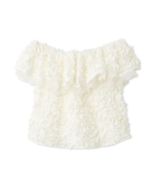 FRAY I.D（フレイアイディー）の「３Dフラワーカットチュールオフショルブラウス（シャツ/ブラウス・レディース・ブラック/ホワイト・F）」の11枚目の写真