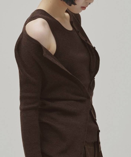 TODAYFUL（トゥデイフル）の「【TODAYFUL/トゥデイフル】Silkwool Knit Cardigan/シルクニットカーディガン（カーディガン/ボレロ・レディース・ダークブラウン/チャコールグレー/キナリ・FREE）」の11枚目の写真