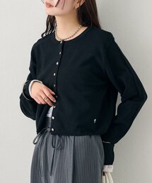 【ワンポイントチャーム付き】デイリーショートカーディガン