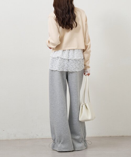 mystic（ミスティック）の「【ワンポイントチャーム付き】デイリーショートカーディガン（カーディガン/ボレロ・レディース・グレー/レッド/ピンク/グリーン/アイボリー/ブラック・FREE）」の7枚目の写真