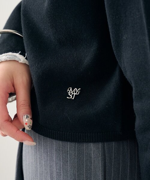 mystic（ミスティック）の「【ワンポイントチャーム付き】デイリーショートカーディガン（カーディガン/ボレロ・レディース・グレー/レッド/ピンク/グリーン/アイボリー/ブラック・FREE）」の14枚目の写真