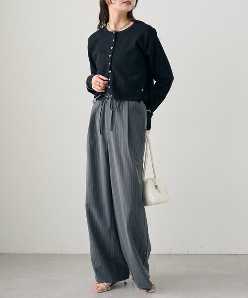 mystic（ミスティック）の「【ワンポイントチャーム付き】デイリーショートカーディガン（カーディガン/ボレロ・レディース・グレー/レッド/ピンク/グリーン/アイボリー/ブラック・FREE）」の18枚目の写真