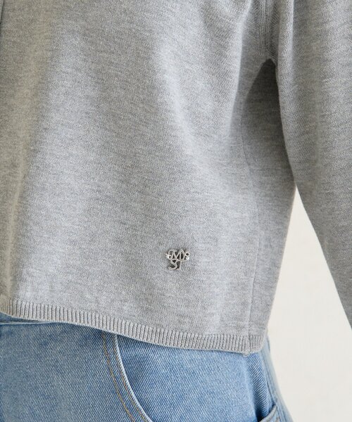 mystic（ミスティック）の「【ワンポイントチャーム付き】デイリーショートカーディガン（カーディガン/ボレロ・レディース・グレー/レッド/ピンク/グリーン/アイボリー/ブラック・FREE）」の22枚目の写真