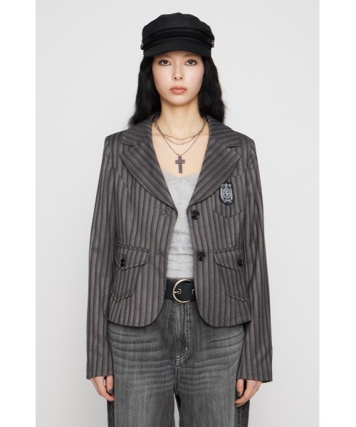 LAGUA GEM（ラグアジェム）の「WAPPEN COMPACT ジャケット（テーラードジャケット・レディース・グレー/ネイビー・FREE）」の8枚目の写真