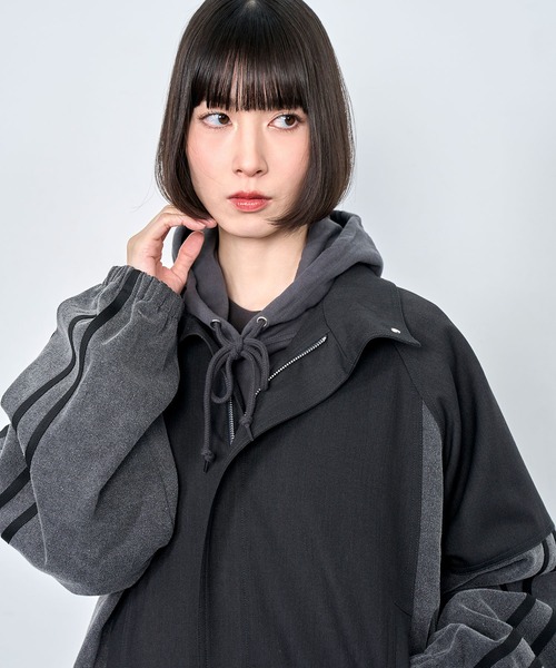 Nora Lily(ノラリリー)の「【Nora Lily】Denim Combo Track Line Loose Blouson(ブルゾン・メンズ・グレー/ブラック・FREE)」の6枚目の写真