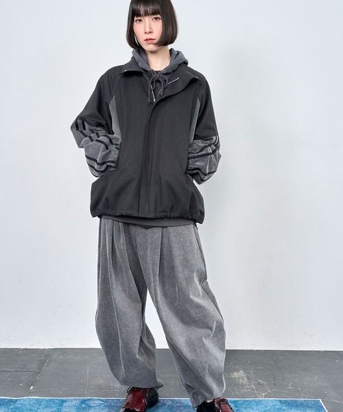 Nora Lily(ノラリリー)の「【Nora Lily】Denim Combo Track Line Loose Blouson(ブルゾン・メンズ・グレー/ブラック・FREE)」の8枚目の写真