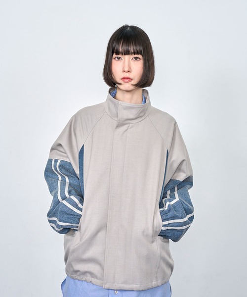 Nora Lily(ノラリリー)の「【Nora Lily】Denim Combo Track Line Loose Blouson(ブルゾン・メンズ・グレー/ブラック・FREE)」の15枚目の写真