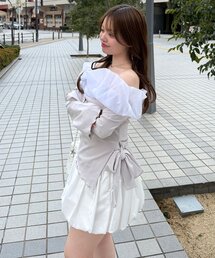 【インフルエンサー企画】yui ちゅるふわリボンオフショルトップス