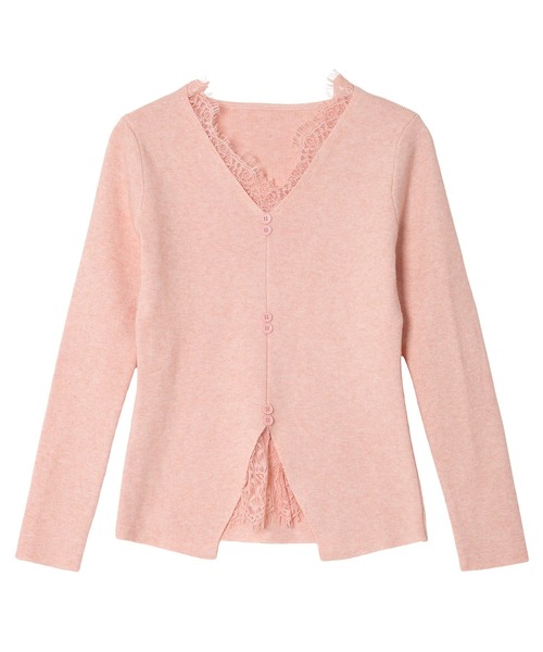 KOBE LETTUCE（コウベレタス）の「レースドッキングニット（ニット/セーター・レディース・ブラック/アイボリー/ピンク・M）」の13枚目の写真