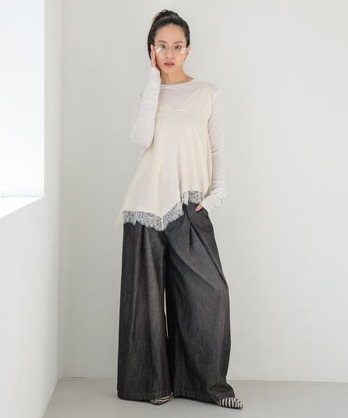 HEREIAM(ヘレイアム)の「【HEREIAM】MIDデニムバギーパンツ(デニムパンツ・レディース・ブラック/インディゴブルー・MEDIUM/SMALL)」の4枚目の写真