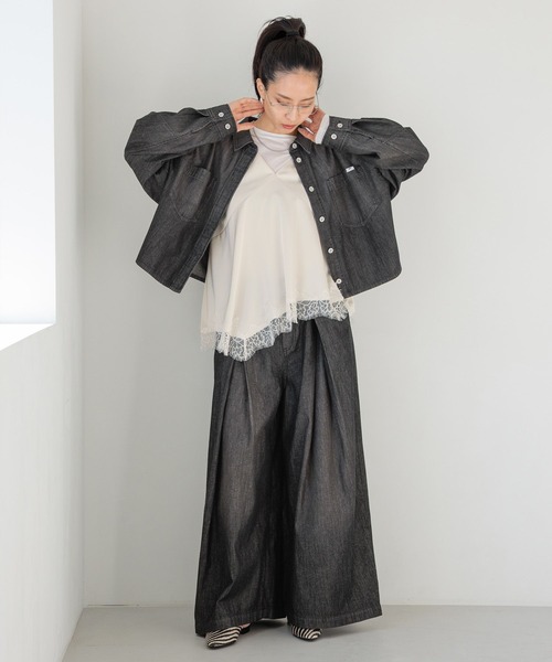 HEREIAM(ヘレイアム)の「【HEREIAM】MIDデニムバギーパンツ(デニムパンツ・レディース・ブラック/インディゴブルー・MEDIUM/SMALL)」の7枚目の写真