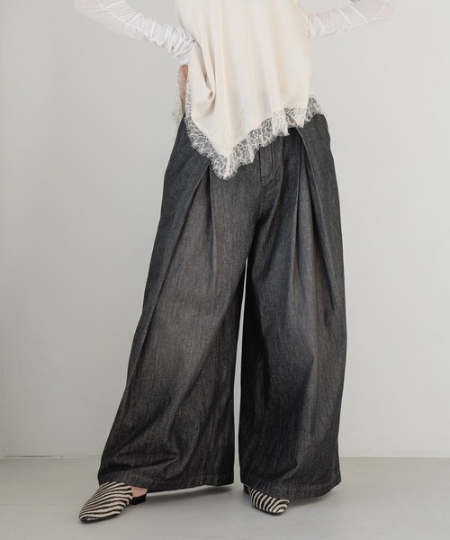 HEREIAM(ヘレイアム)の「【HEREIAM】MIDデニムバギーパンツ(デニムパンツ・レディース・ブラック/インディゴブルー・MEDIUM/SMALL)」の9枚目の写真