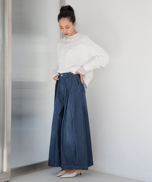 HEREIAM(ヘレイアム)の「【HEREIAM】MIDデニムバギーパンツ(デニムパンツ・レディース・ブラック/インディゴブルー・MEDIUM/SMALL)」の12枚目の写真