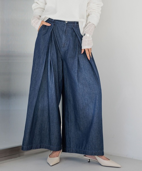 HEREIAM(ヘレイアム)の「【HEREIAM】MIDデニムバギーパンツ(デニムパンツ・レディース・ブラック/インディゴブルー・MEDIUM/SMALL)」の13枚目の写真