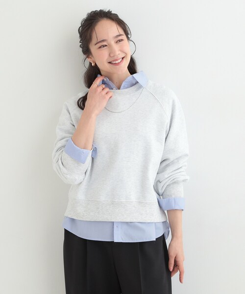 SHOO・LA・RUE（シューラルー）の「MIX調 シンプルラグランスウェット（スウェット・レディース・ライトグレー/オレンジ系/ブルー/チャコールグレー・03/02/01/04）」の5枚目の写真