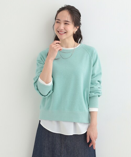 SHOO・LA・RUE（シューラルー）の「MIX調 シンプルラグランスウェット（スウェット・レディース・ライトグレー/オレンジ系/ブルー/チャコールグレー・03/02/01/04）」の17枚目の写真