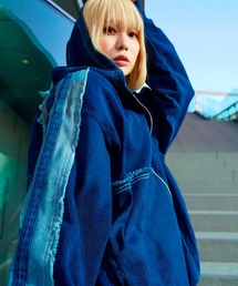 GA 切替DENIM ZIP HOODIE