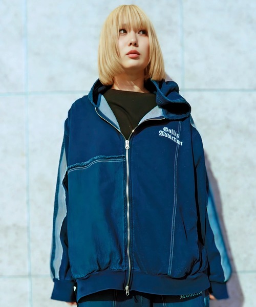 GALLIS ADDICTION(ガリスアディクション)の「GA 切替DENIM ZIP HOODIE(パーカー・メンズ・ブラック系/インディゴブルー・L/M)」の13枚目の写真