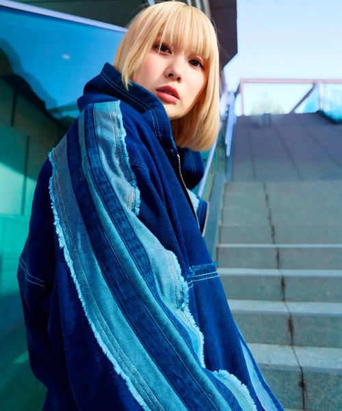 GALLIS ADDICTION(ガリスアディクション)の「GA 切替DENIM ZIP HOODIE(パーカー・メンズ・ブラック系/インディゴブルー・L/M)」の18枚目の写真