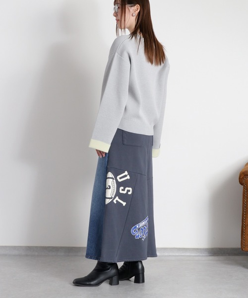 cepo（セポ）の「〈ZOZO限定カラー〉ダブルフェイス配色クルーネックニットプルオーバー（ニット/セーター・レディース・グレー/チャコール/ピンク/オフホワイト・M）」の11枚目の写真