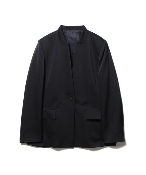 ESTNATION(エストネーション)の「ESTNATION THE FIRST / マットサテンシングルジャケット(テーラードジャケット・レディース・ライトベージュ/ネイビー・38/36)」の2枚目の写真