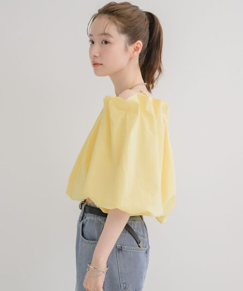 RETRO GIRL(レトロガール)の「【WEB限定カラー追加】バルーンオフショルBL(シャツ/ブラウス・レディース・ブラック/ブルー/ナチュラル/イエロー・FREE)」の9枚目の写真