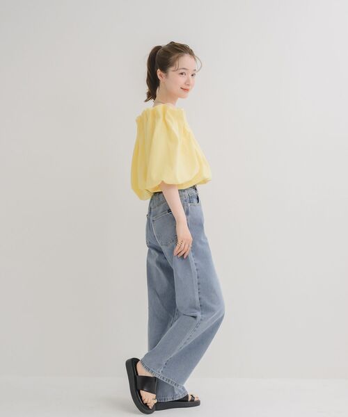 RETRO GIRL(レトロガール)の「【WEB限定カラー追加】バルーンオフショルBL(シャツ/ブラウス・レディース・ブラック/ブルー/ナチュラル/イエロー・FREE)」の14枚目の写真