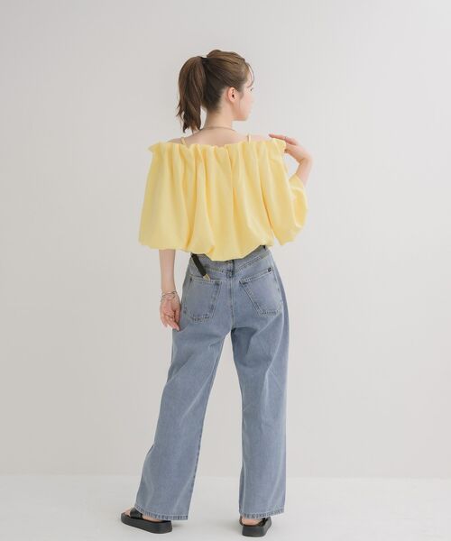 RETRO GIRL(レトロガール)の「【WEB限定カラー追加】バルーンオフショルBL(シャツ/ブラウス・レディース・ブラック/ブルー/ナチュラル/イエロー・FREE)」の15枚目の写真
