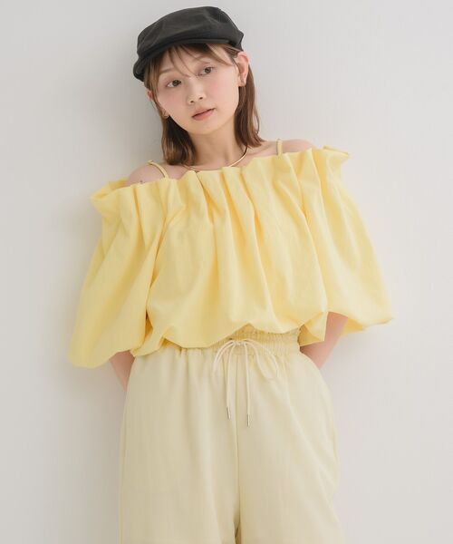 RETRO GIRL(レトロガール)の「【WEB限定カラー追加】バルーンオフショルBL(シャツ/ブラウス・レディース・ブラック/ブルー/ナチュラル/イエロー・FREE)」の20枚目の写真