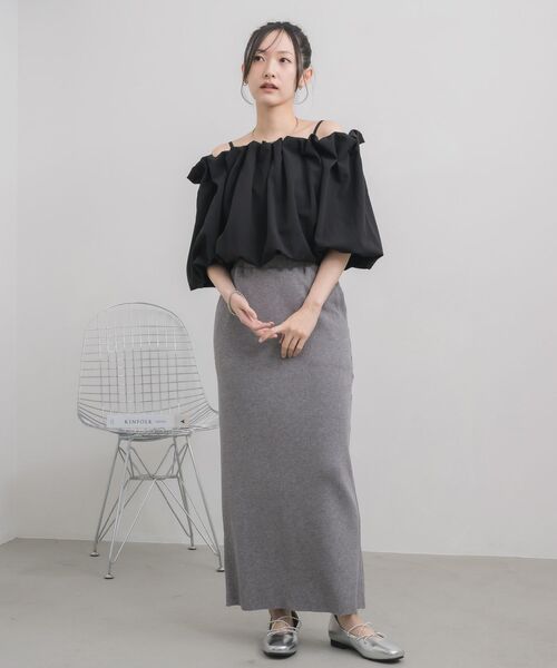 RETRO GIRL（レトロガール）の「【WEB限定カラー追加】バルーンオフショルBL（シャツ/ブラウス・レディース・ブラック/ブルー/ナチュラル/イエロー・FREE）」の9枚目の写真