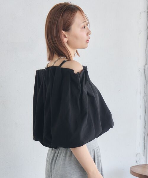 RETRO GIRL（レトロガール）の「【WEB限定カラー追加】バルーンオフショルBL（シャツ/ブラウス・レディース・ブラック/ブルー/ナチュラル/イエロー・FREE）」の13枚目の写真