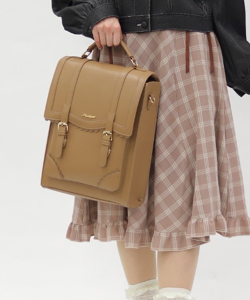 axes femme POETIQUE(アクシーズファムポエティック)の「3WAYサッチェルバッグ(バックパック/リュック・レディース・ブラック/キャメル・MEDIUM)」の3枚目の写真