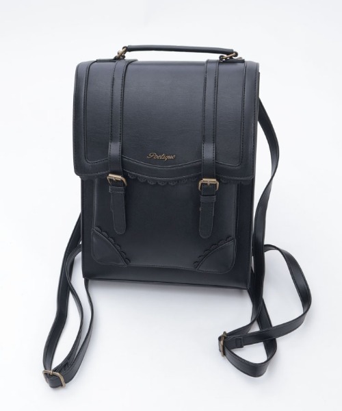 axes femme POETIQUE(アクシーズファムポエティック)の「3WAYサッチェルバッグ(バックパック/リュック・レディース・ブラック/キャメル・MEDIUM)」の10枚目の写真