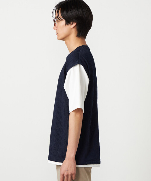 COMME CA ISM(コムサイズム)の「ケーブルレイヤードTシャツ(Tシャツ/カットソー・メンズ・グレー/ホワイト/ミント/ネイビー・LARGE/MEDIUM)」の22枚目の写真