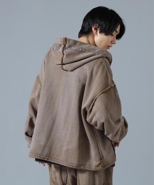 DANKE SCHON（ダンケシェーン）の「DankeSchon/ダンケシェーン/STUDS SWEAT ZIP HOODIE（パーカー・レディース・ネイビー/ブラウン/グレー・S/M/L）」の5枚目の写真