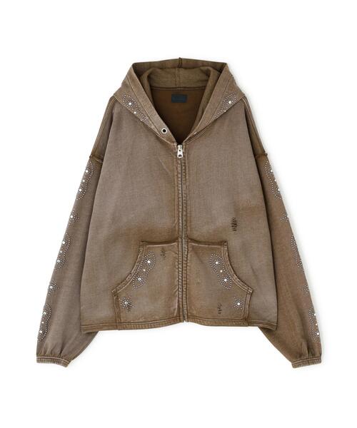 DANKE SCHON（ダンケシェーン）の「DankeSchon/ダンケシェーン/STUDS SWEAT ZIP HOODIE（パーカー・レディース・ネイビー/ブラウン/グレー・S/M/L）」の8枚目の写真