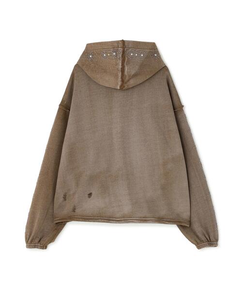 DANKE SCHON（ダンケシェーン）の「DankeSchon/ダンケシェーン/STUDS SWEAT ZIP HOODIE（パーカー・レディース・ネイビー/ブラウン/グレー・S/M/L）」の9枚目の写真