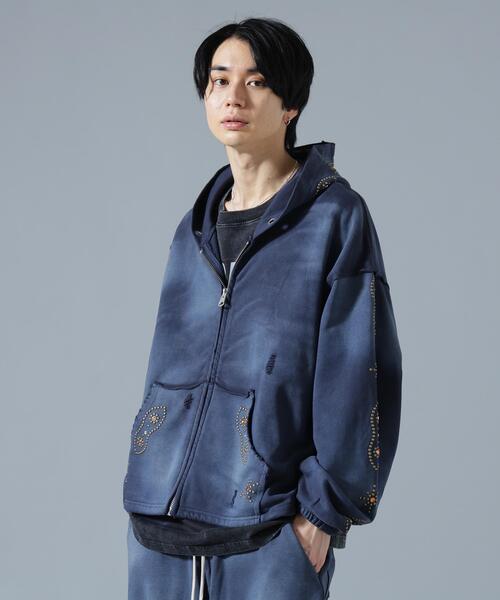 DANKE SCHON（ダンケシェーン）の「DankeSchon/ダンケシェーン/STUDS SWEAT ZIP HOODIE（パーカー・レディース・ネイビー/ブラウン/グレー・S/M/L）」の11枚目の写真
